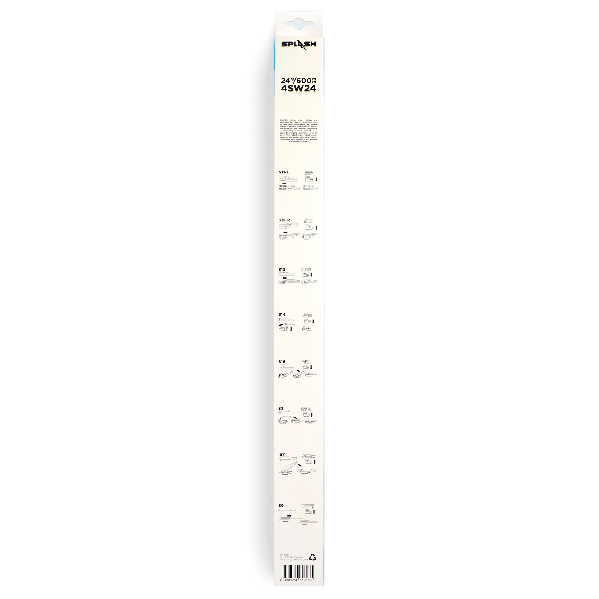 Щетка стеклоочистителя зимняя SPLASH 600mm (24'') 4SW24